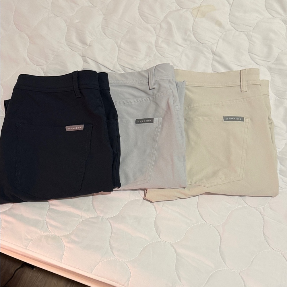 Men's Dunning Golf Pants in Navy, Gray, and Stone